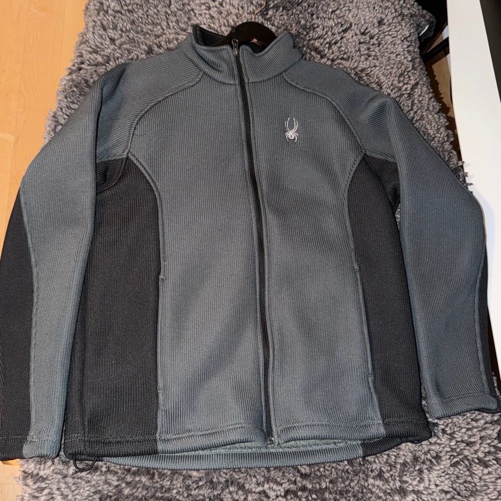 Spyder Men’s ' Charcoal and Black Full Zip Fleece